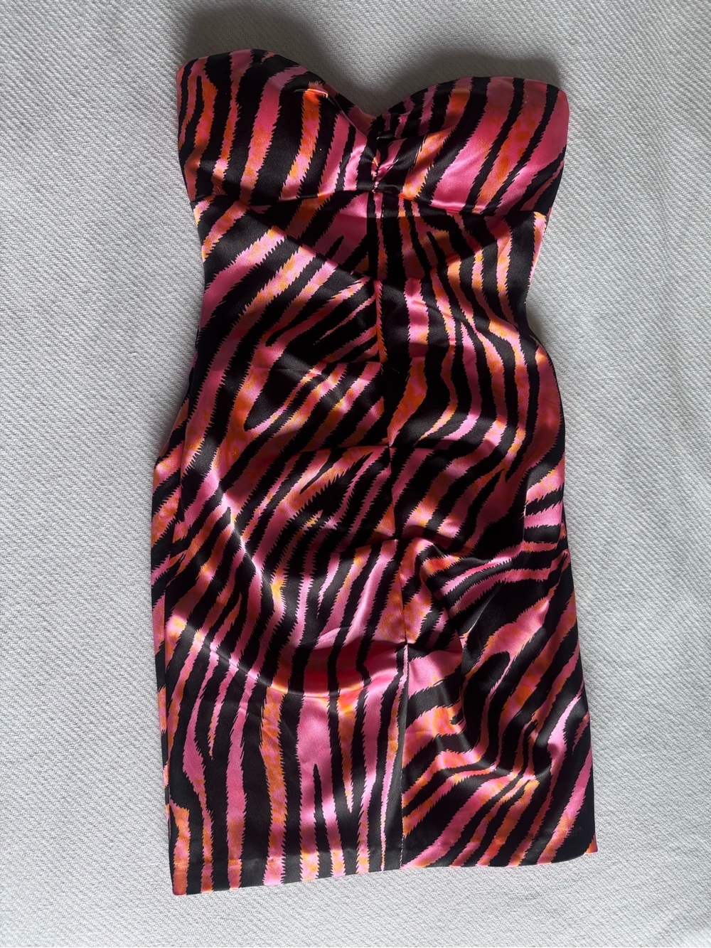Jump Apparel Y2K Strapless ZEBRA Animal Made in USA Dress Small
